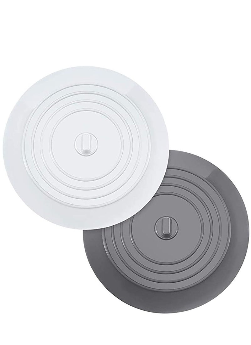 6 Inches Silicone Tub Stopper Drain Stopper, Silicone Bath Plug Tub Stopper White Drain Plug for Kitchens, Bathrooms and Laundries - Image 1