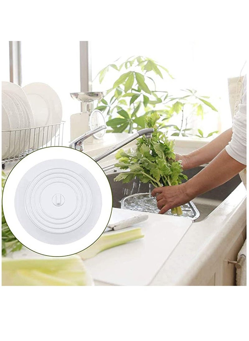 6 Inches Silicone Tub Stopper Drain Stopper, Silicone Bath Plug Tub Stopper White Drain Plug for Kitchens, Bathrooms and Laundries - Image 4