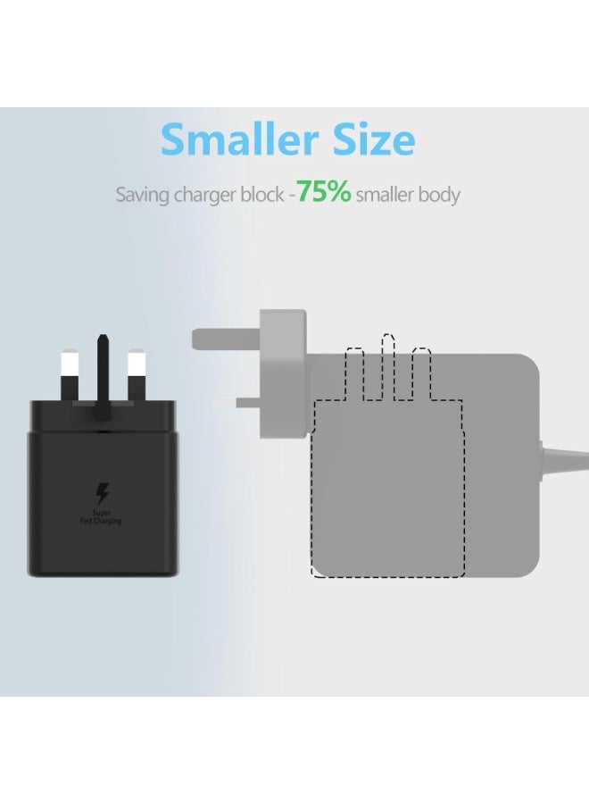 25W USB-C Super Fast Charger, PD Wall Charger Adapter Compatible with Samsung Galaxy S24/S23/S22/S21/S20/Note 20, iPhone 15/15 Pro, Pixel, iPad, Fast Charging Block with Type-C Cable - Image 3