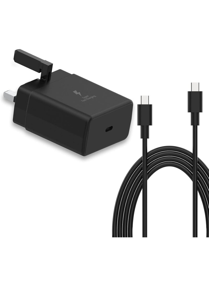 25W USB-C Super Fast Charger, PD Wall Charger Adapter Compatible with Samsung Galaxy S24/S23/S22/S21/S20/Note 20, iPhone 15/15 Pro, Pixel, iPad, Fast Charging Block with Type-C Cable - Image 1