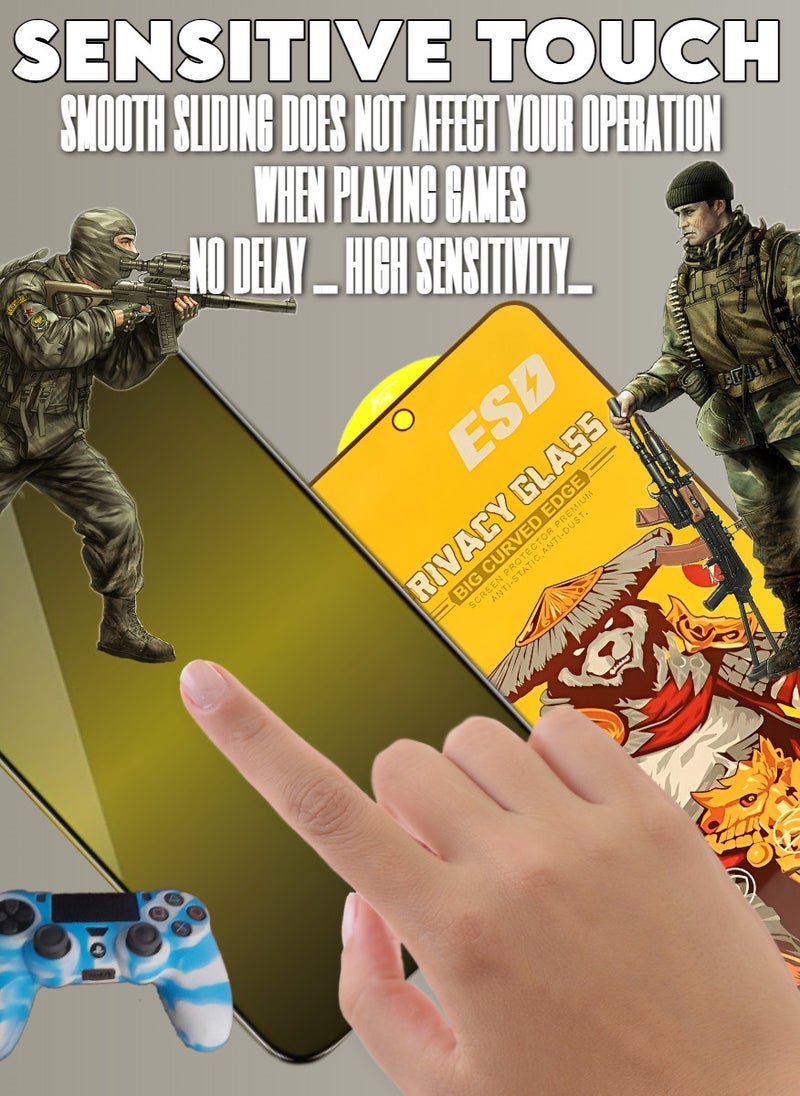 ESD 3 Pieces Tempered Dustproof Privacy Glass Screen Protector Compatible For Samsung Galaxy A71 - Image 3