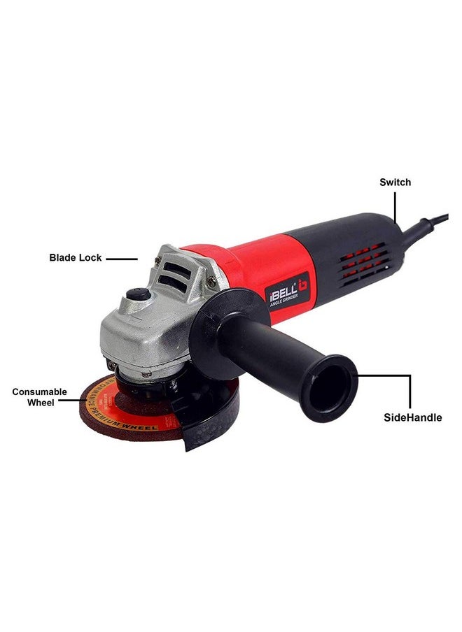 iBELL - IBELL Angle Grinder AG10-72, 1050W Heavy Duty, Copper Armature, Disc dia 100mm, 10500 RPM with Grinding Wheel and Guard - Image 1