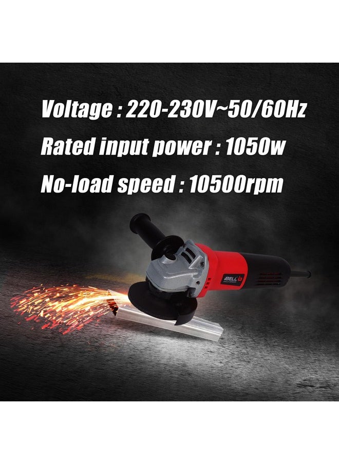 iBELL - IBELL Angle Grinder AG10-72, 1050W Heavy Duty, Copper Armature, Disc dia 100mm, 10500 RPM with Grinding Wheel and Guard - Image 1