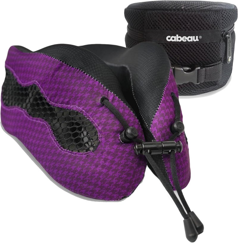 Cabeau The Air Circulating Head And Neck Memory Foam Evolution Cooling Travel Pillow - Purple - Image 1
