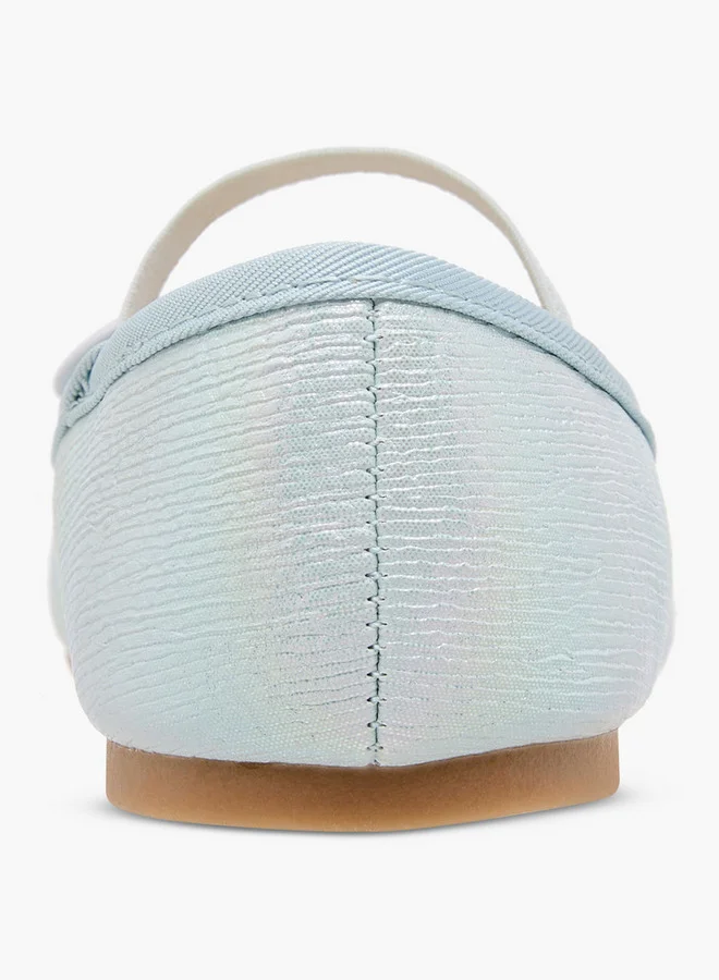 Flora Bella By Shoexpress Girls Bow Accent Ballerina Shoes with Elasticated Strap