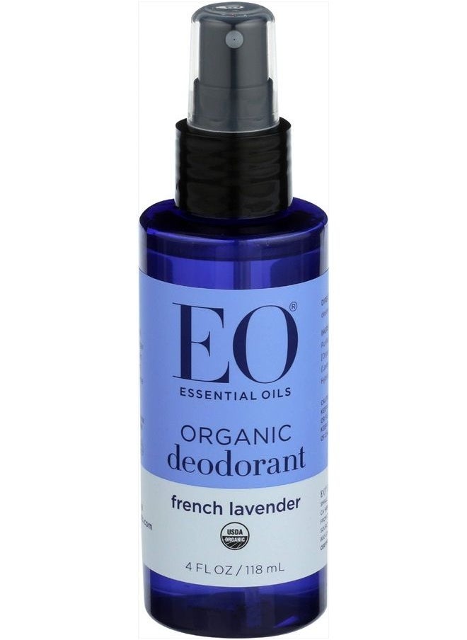 EO Eo Organic Deodorant Spray, Lavender, 4 Fluid Ounce (2-Pack) 