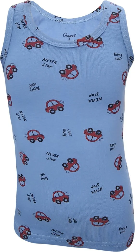 Onurel Boys 5-Pack Mixed Color Car Printed Lycra Undershirt