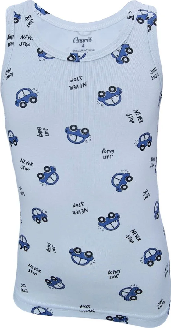 Onurel Boys 5-Pack Mixed Color Car Printed Lycra Undershirt