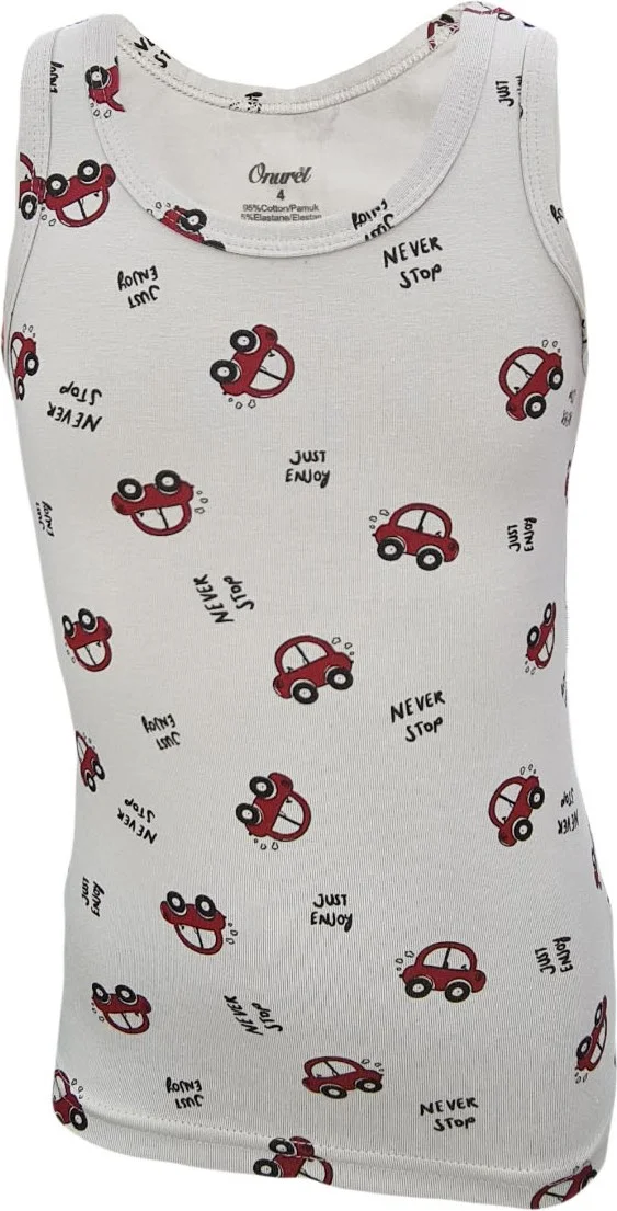 Onurel Boys 5-Pack Mixed Color Car Printed Lycra Undershirt
