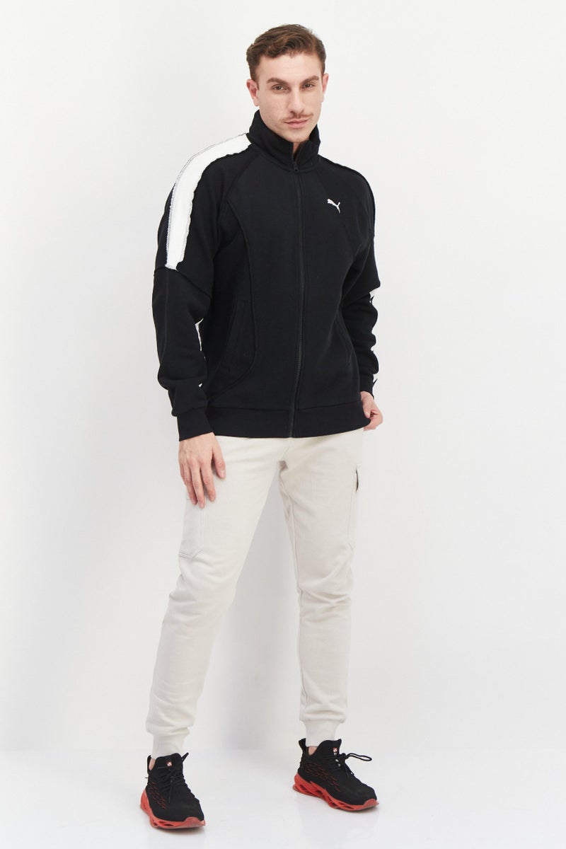 PUMA جاكيت رياضي للرجال بأكمام طويلة، أسود - Image 3