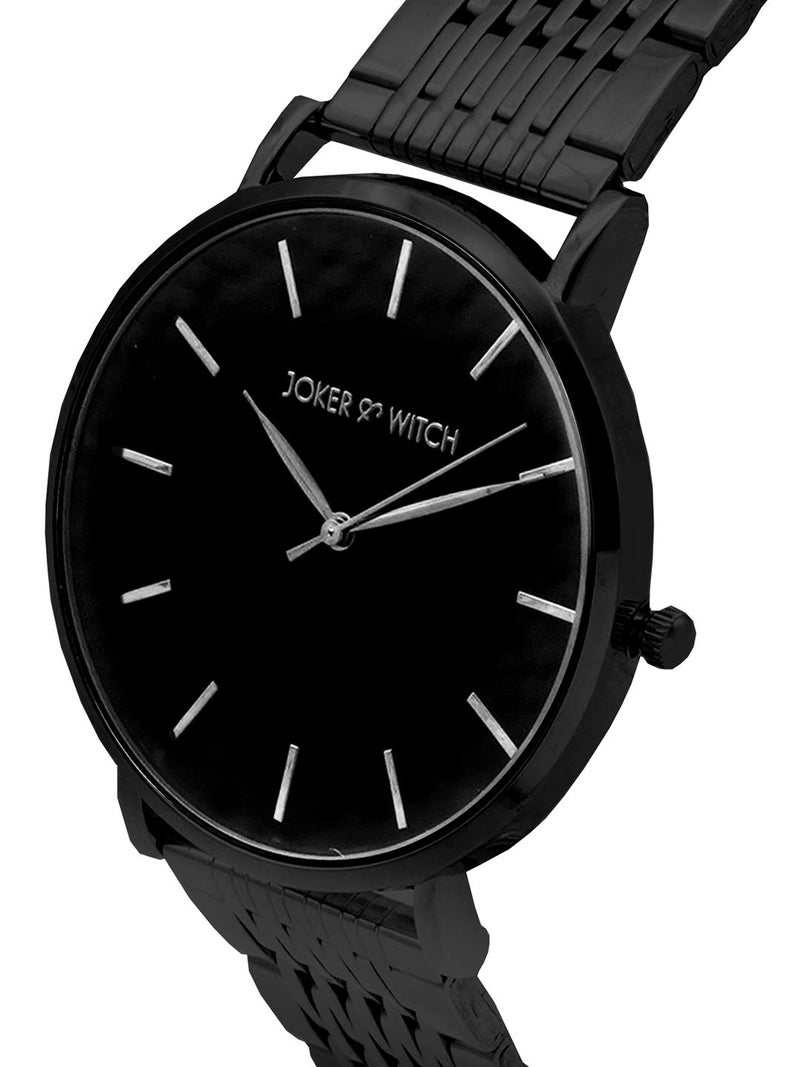 Joker & Witch Women Analogue Signature 40mm Black Dial 20mm Stainless Steel Strap Watch - Image 3