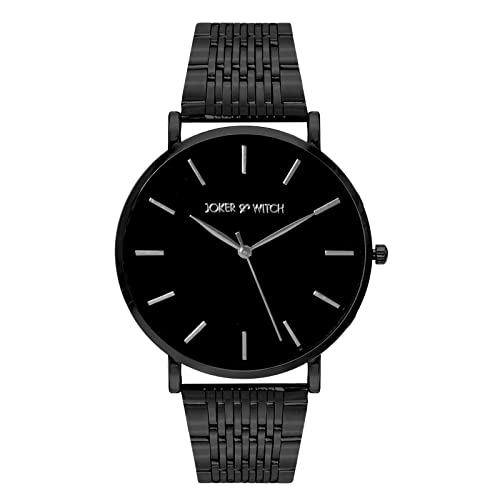 Joker & Witch Women Analogue Signature 40mm Black Dial 20mm Stainless Steel Strap Watch - Image 1