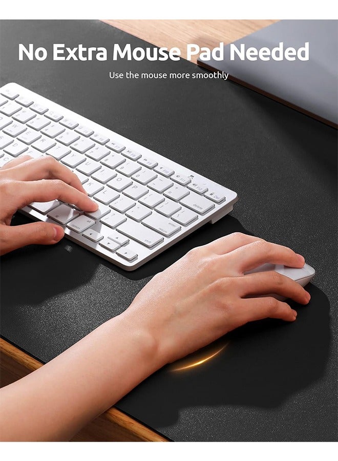 Leather Desk Pad Protector, Office Desk Mat, Large Mouse Pad, Non-Slip PU Leather Desk Blotter, Laptop Desk Pad, Waterproof Desk Writing Pad for Office and Home (Black)  - Image 2