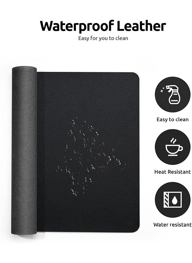 Leather Desk Pad Protector, Office Desk Mat, Large Mouse Pad, Non-Slip PU Leather Desk Blotter, Laptop Desk Pad, Waterproof Desk Writing Pad for Office and Home (Black)  - Image 3