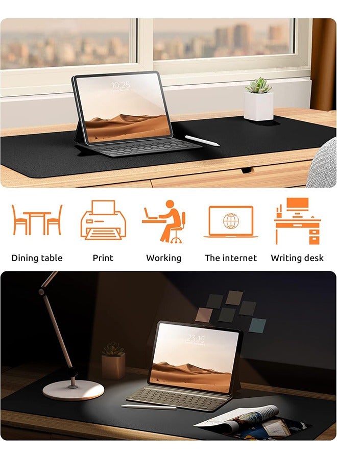 Leather Desk Pad Protector, Office Desk Mat, Large Mouse Pad, Non-Slip PU Leather Desk Blotter, Laptop Desk Pad, Waterproof Desk Writing Pad for Office and Home (Black)  - Image 5