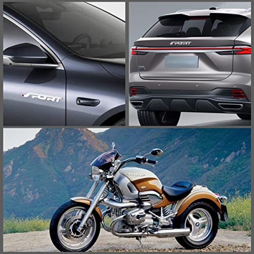 zipelo 2PCS 3D Metal Car Sport Sticker, Car Side Fender Rear Trunk Emblem Badge Decals, Auto Tailgate Sport Logo Decoration Accessories, Compatible for All Truck SUV Pickup Models (Silver) - Image 5