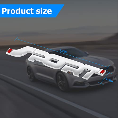 zipelo 2PCS 3D Metal Car Sport Sticker, Car Side Fender Rear Trunk Emblem Badge Decals, Auto Tailgate Sport Logo Decoration Accessories, Compatible for All Truck SUV Pickup Models (Silver) - Image 2