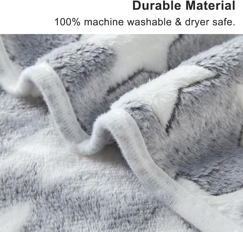CADONO 1 Pack 3 Blankets Super Soft Fluffy Premium Fleece Pet Blanket Flannel Paw Printed Throw for Dog Puppy Cat (Small 23x16'', Grey) - Image 5