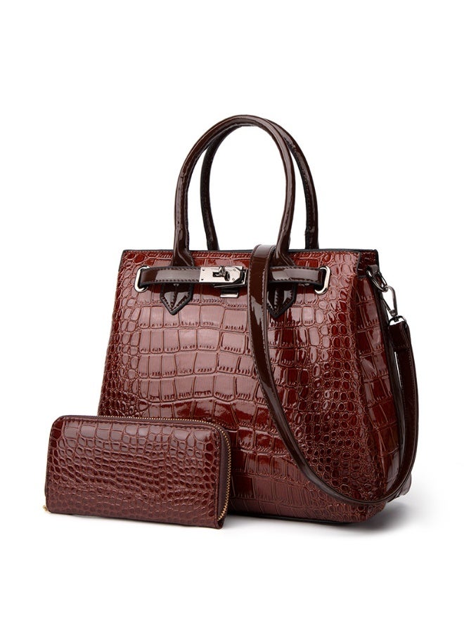 Bukela 2PCS Women Fashion Handbags Purses Wallet Tote Shoulder Bags Casual Crossbody Bags, Satchel Purse Set - Image 1