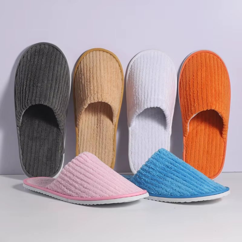 20 pairs of guest home spa slippers, closed toe hotel slippers, reusable, washable with triple layer coral fleece for home, hotel, travel - Image 4