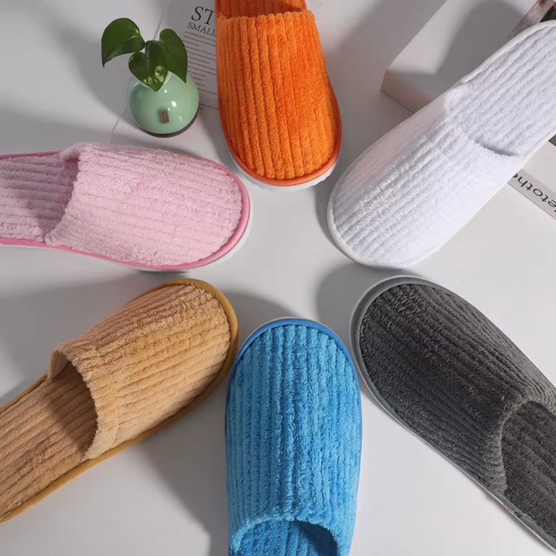20 pairs of guest home spa slippers, closed toe hotel slippers, reusable, washable with triple layer coral fleece for home, hotel, travel - Image 3