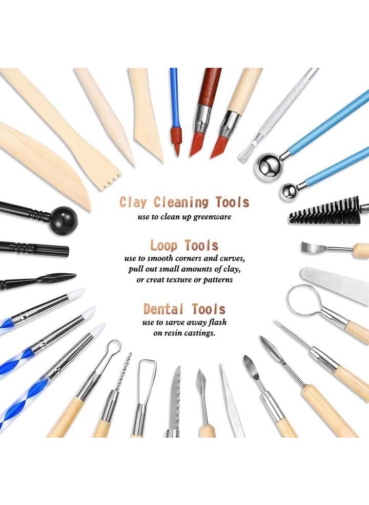 general 61-Piece Clay Sculpting And Smoothing Wax Carving Pottery Ceramic Tools Set - Image 2