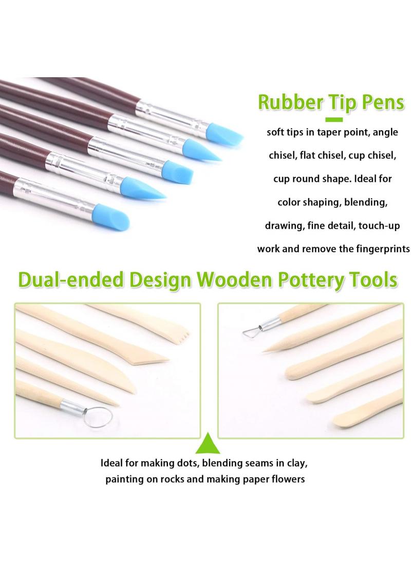 general 61-Piece Clay Sculpting And Smoothing Wax Carving Pottery Ceramic Tools Set - Image 3