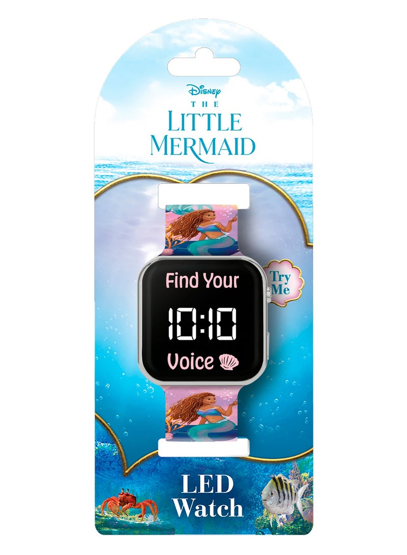 ديزني ساعة ديزني ليتل ميرميد بحزام مطبوع بإضاءة  للبنات - - Image 4