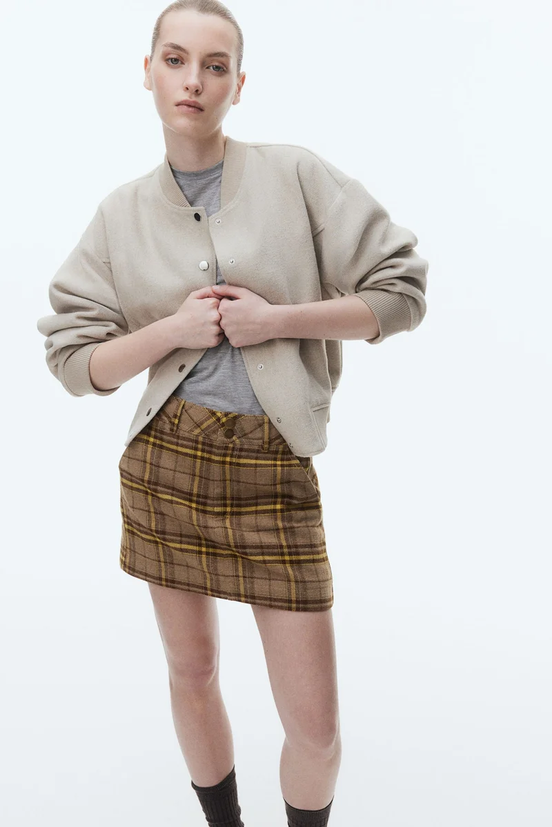 H&M Brushed-finish mini skirt