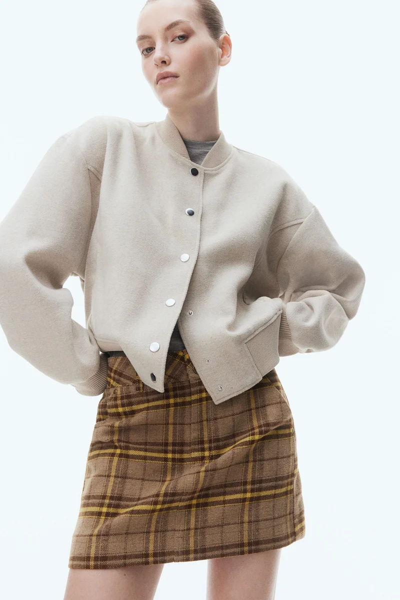 H&M Brushed-finish mini skirt