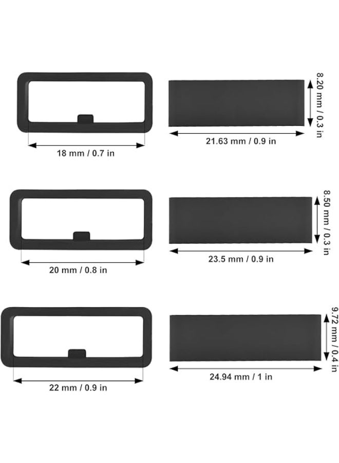 SUNSAR 6 Pcs Watch Band Loops, Silicone Watch Strap Holder Loop Watch Strap Loops Watch Strap Keeper for Smart Sport Watches Rubber Replacement Watch Band Strap Loops - Image 2