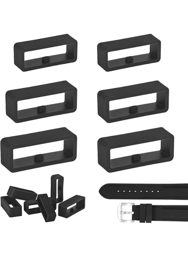 SUNSAR 6 Pcs Watch Band Loops, Silicone Watch Strap Holder Loop Watch Strap Loops Watch Strap Keeper for Smart Sport Watches Rubber Replacement Watch Band Strap Loops - Image 1