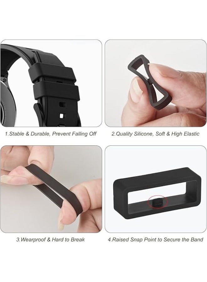 SUNSAR 6 Pcs Watch Band Loops, Silicone Watch Strap Holder Loop Watch Strap Loops Watch Strap Keeper for Smart Sport Watches Rubber Replacement Watch Band Strap Loops - Image 3