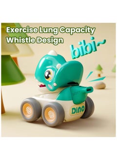 XiuWoo Dinosaur Car Toys for Toddlers 1-3, Baby Dino Press Go Whistle Cars, Infant Racing Vehicle Set, Push Go Friction Car for 6-18 Months, Birthday Gift for Boys Girls  - Image 4