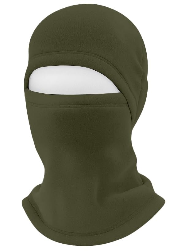 NORTHWIND Winter mask for Men Unisex Polar Fleece Thick Warm Full Cover Face Mask Winter Cap ski mask Winter Accessories for Men Cold Weather (Olive) - Image 1