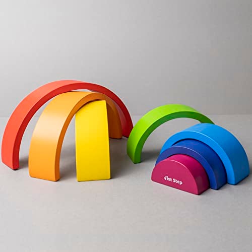 1st Step 7 Pcs Wooden Rainbow Stacker - Image 5