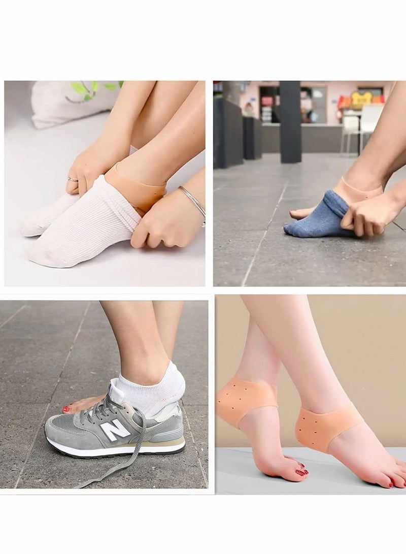 نيبمينينت Silicone Heel Guards, 4 Pairs of Gel Pads, Prevents Blister Achilles Tendonitis, Heals Dry Cracked Plantar Fasciitis Breathable Cups for Pain, Unisex - Image 4