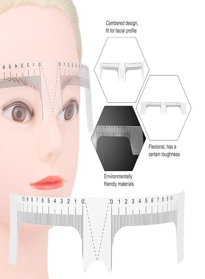 GLOBELLE Reusable Eyebrow Ruler Guide - Perfect for Permanent Makeup, Eyebrow Grooming, and Shaping (Pack of 3) - Image 3
