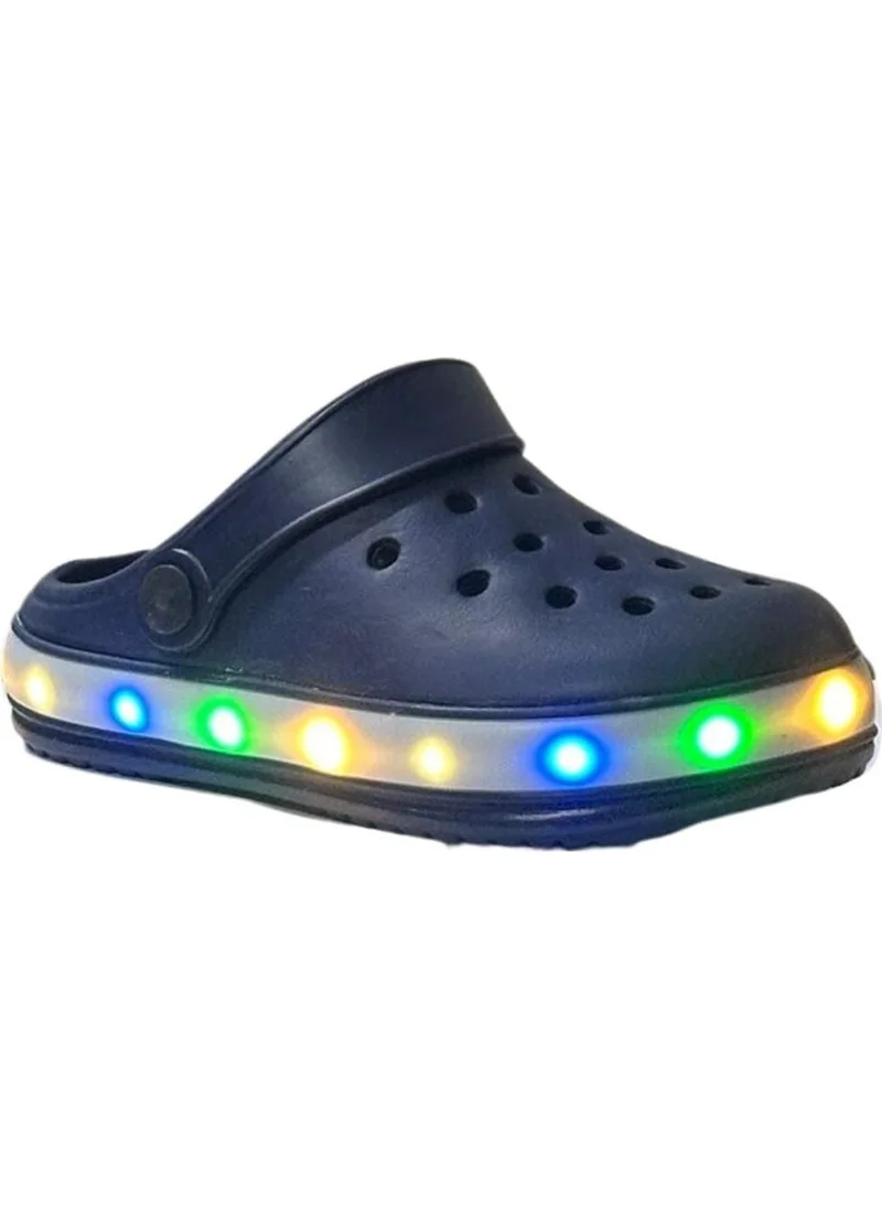 Akınalbella Akınal Bella E196.017 Navy Blue Lighted Children's Slipper Sandal