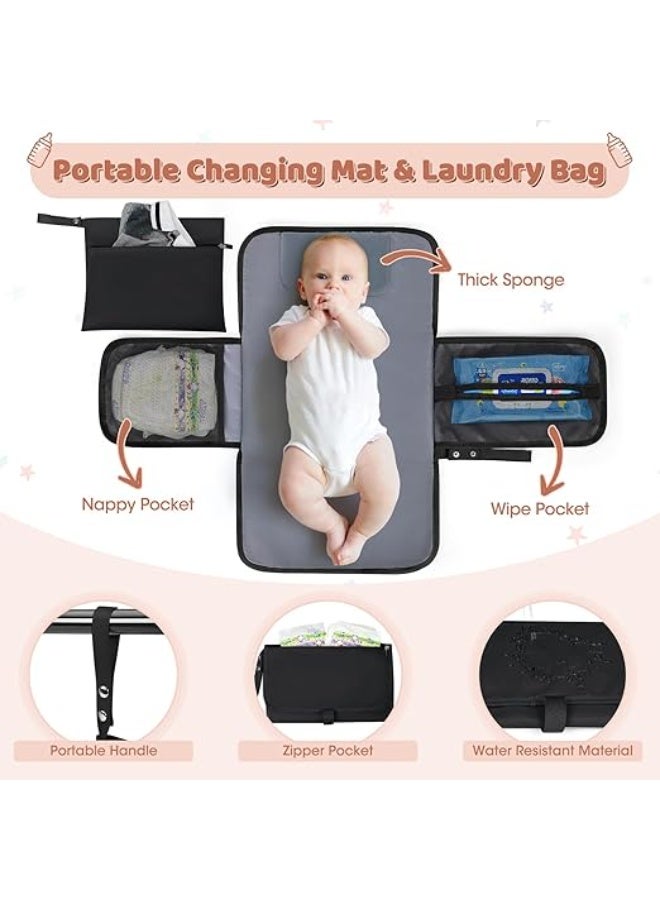 RAINSMORE Baby Changing Bag Backpack with Portable Changing Mat Waterproof Nappy Bag Multifunction Baby Diaper Bags Large Rucksack Bag for Mom & Dad - Image 3