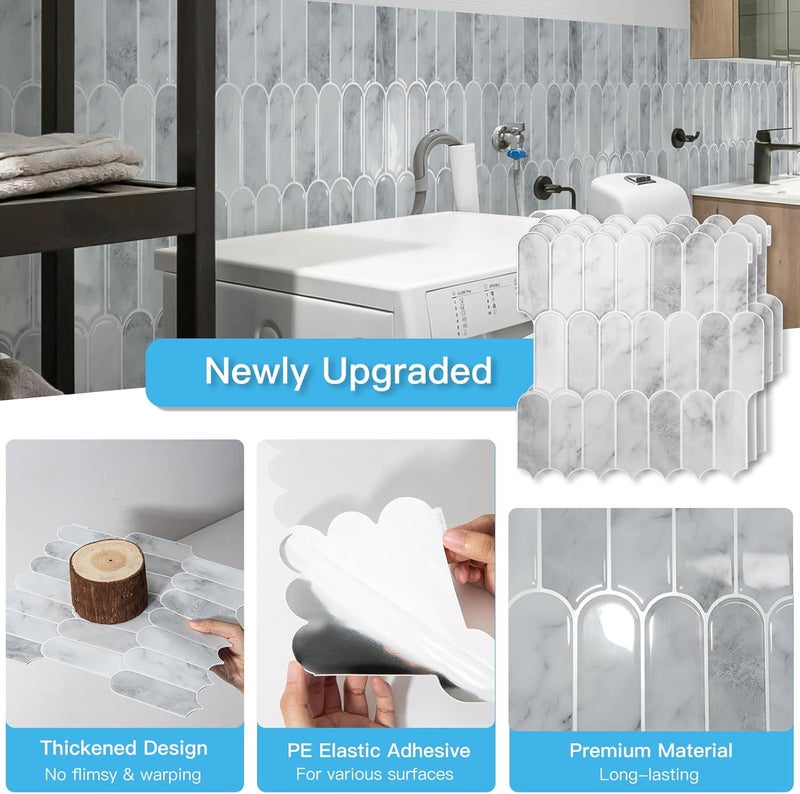 Art3d 12 x 12 Inch Heavy-Duty Peel and Stick Backsplash, Self-adhesive Wall Tiles for Kitchen Bathroom Decor, 10-Pack Gray Marble - Image 5