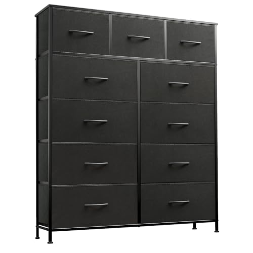 Wlive WLIVE Tall Dresser for Bedroom Fabric Dressers Storage Tower Dresser  Chest of Drawers Organizer Unit with 11 Drawers Storage Cabinet Hallway Closets Steel Frame Wood Top