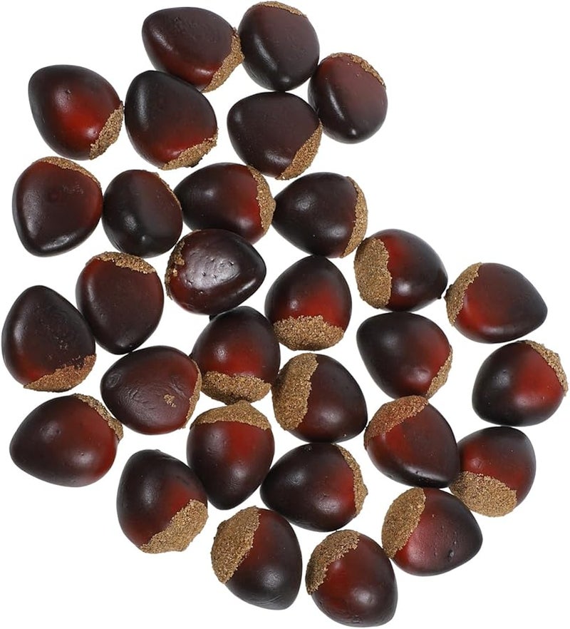30Pcs Realistic Foam Chestnut Artificial Nuts Decor For Home Kitchen - Image 1