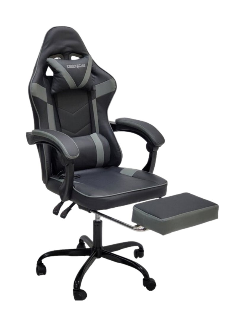 SILA - Gaming Chair Ergonomic Executive PUBG-3D 360° Rolling Swivel Reclining Computer Chair PU Leather Adjustable Height with Headrest Pillow Cushion & Lumber Support Back, Premium Foam Grey & Black - Image 1