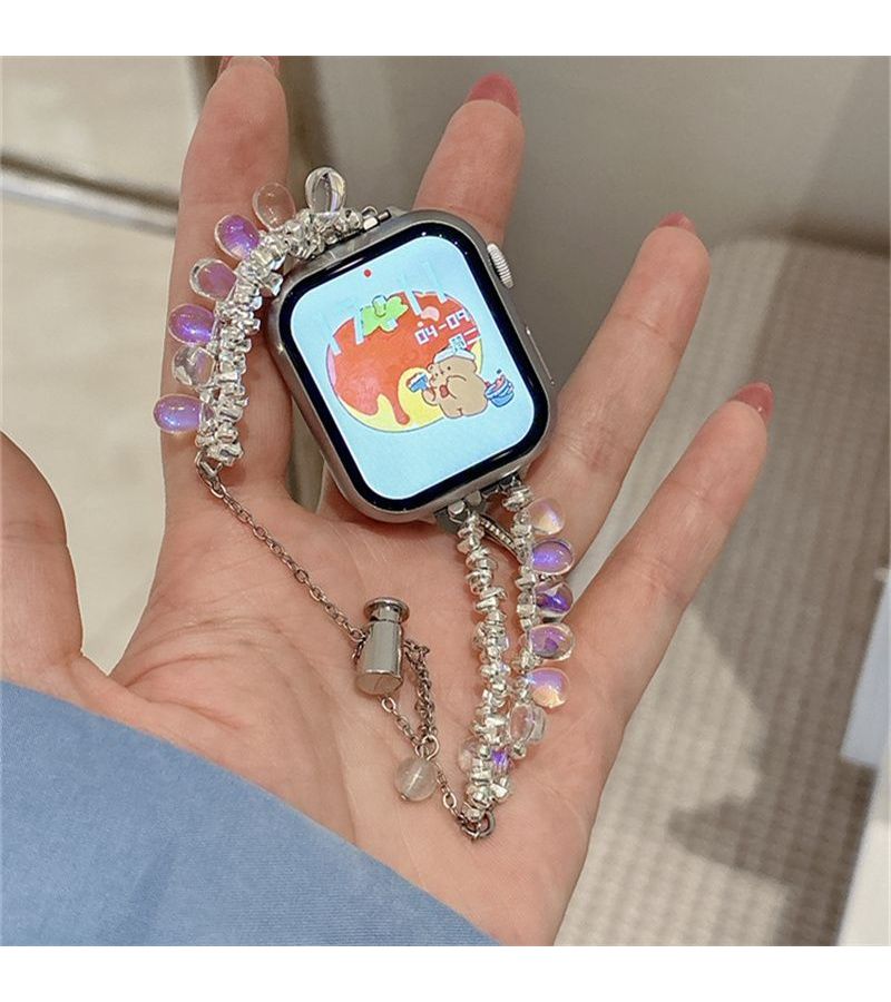 Mixed Color Pomegranate Bead Chain Watch Band Compatible 42mm 44mm 45mm 49mm - Image 1