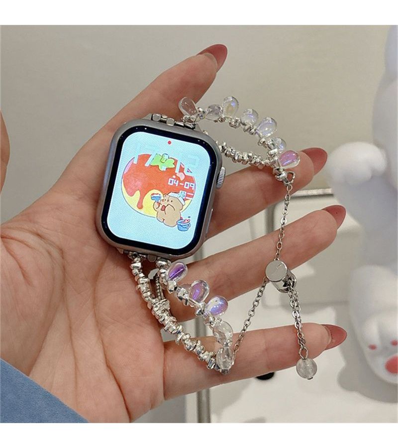 Mixed Color Pomegranate Bead Chain Watch Band Compatible 42mm 44mm 45mm 49mm - Image 3