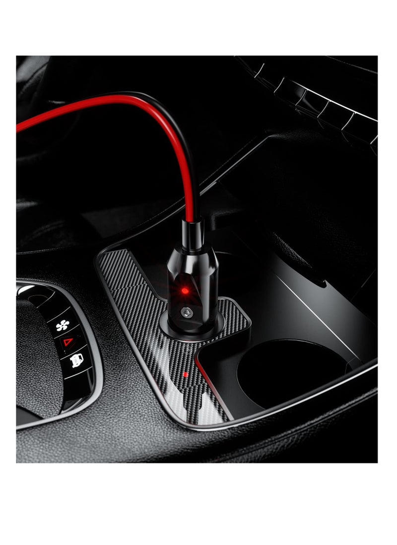ماركة غير محددة - مقبس ولاعة السجائر، مقبس بديل معFuse 12V للسيارات مع أسلاك وLED، كابل تمديد 16AWG مع fuse 15A، مقبس ولاعة سجائر (عبوة 2) - Image 1
