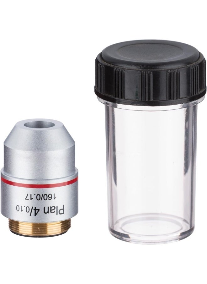 AmScope AmScope 4X Plan Achromatic Microscope Objective  - Image 1