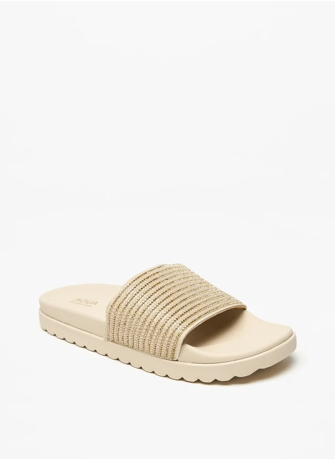 أكوا Women's Embellished Slip-On Slides