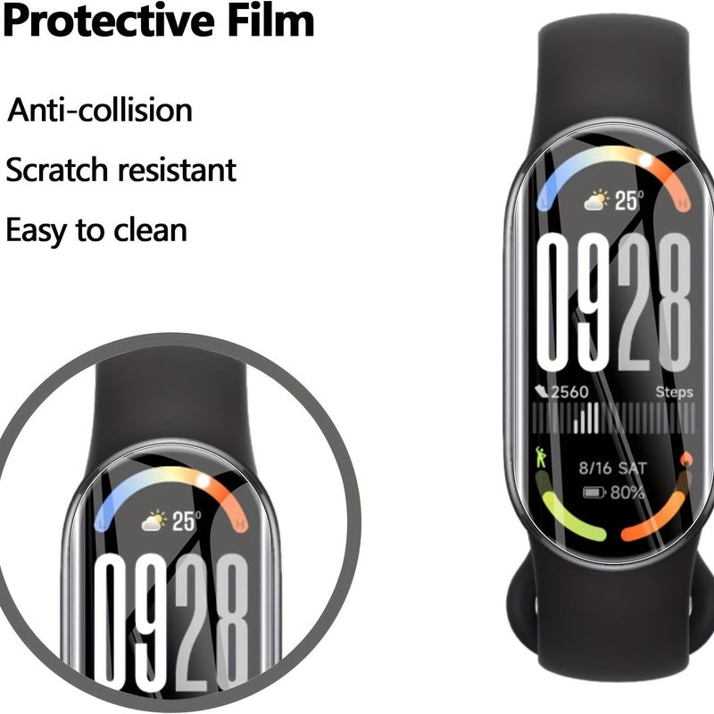 Compatible For Xiaomi Mi Band 5 Screen Protector TPU Film 8H Hardness Full Coverage Scratch Proof Shockproof Display Easy Install - Image 3